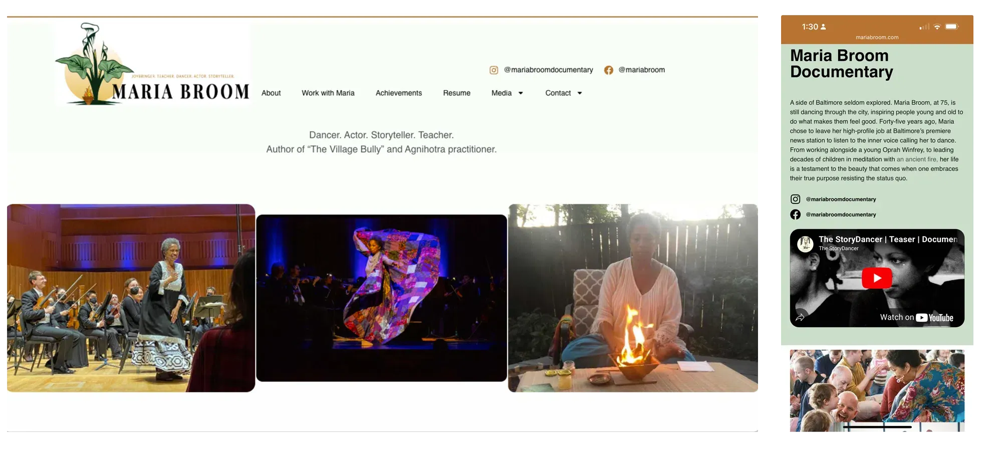 2025 custom theme built in wordpress/elementor for Maria Broom