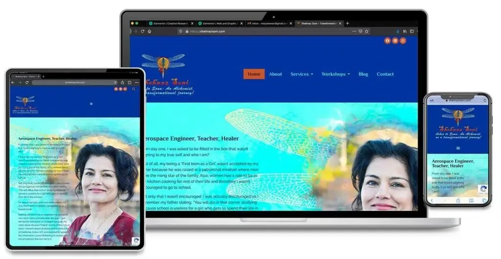 Graphic Design and Website Design for Shehnaz Soni