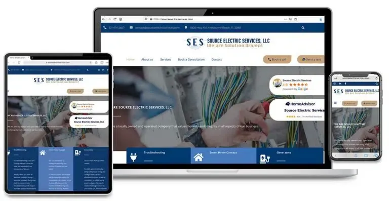 Custom website development, website deisgn, graphic design and search engine optimization for Source Electric Services