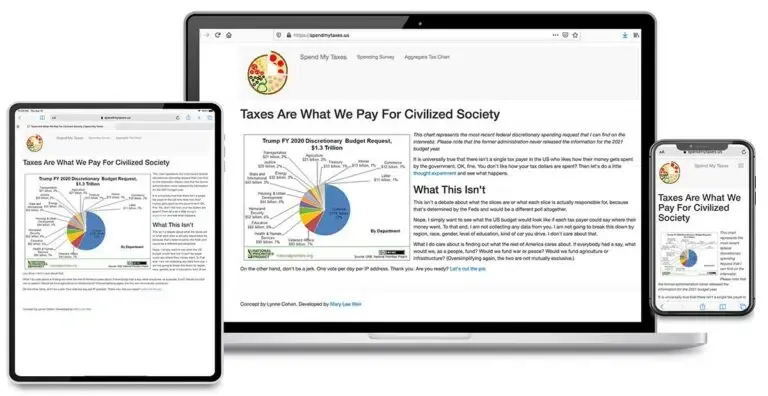 website design for spend my taxes, all devices