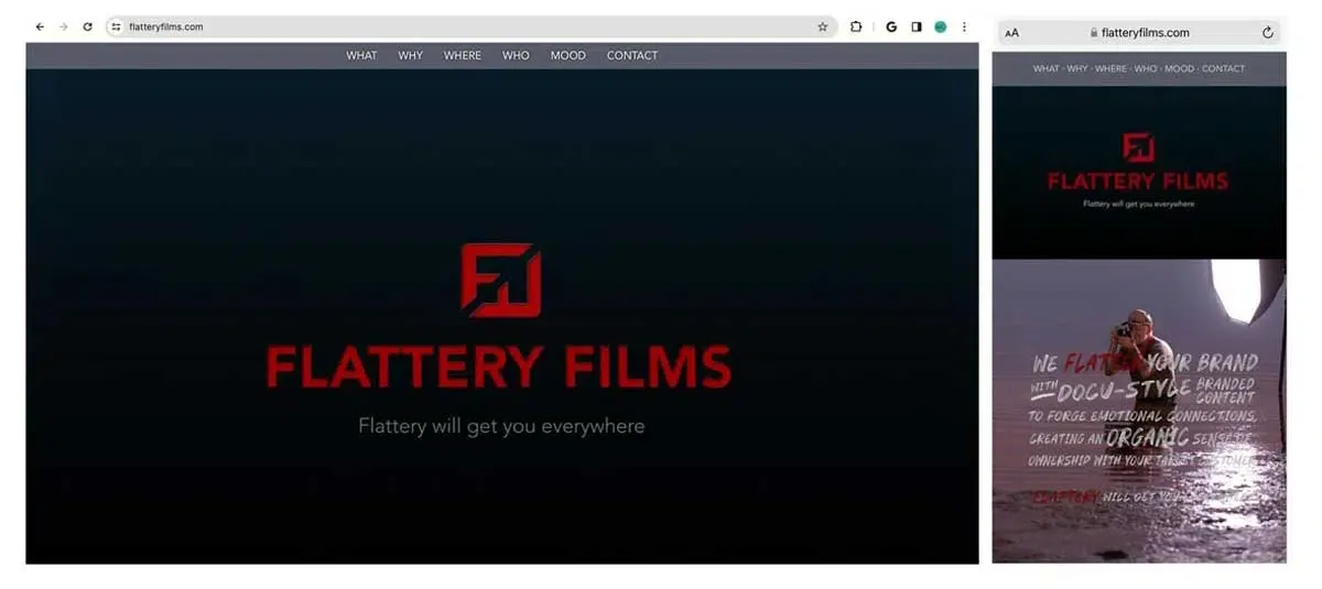Flattery Films – A Sleek Digital Home for Hollywood Storytellers: a modern WordPress site that reflects their sophistication and experience