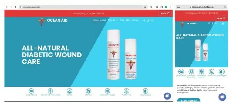 Ocean Aid Products: I created a clean, responsive WooCommerce site that highlights the purity of their offerings