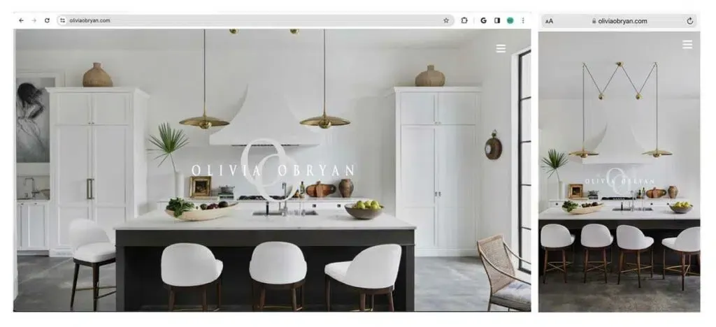 Olivia O'Bryan Inc: designed a digital space that showcases their exquisite portfolio