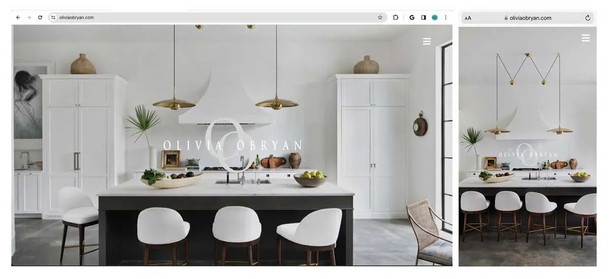 Olivia O'Bryan Inc: designed a digital space that showcases their exquisite portfolio